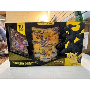 Pikachu & Zekrom-GX Premium Collection Box With 10 Booster Packs & Foil Cards